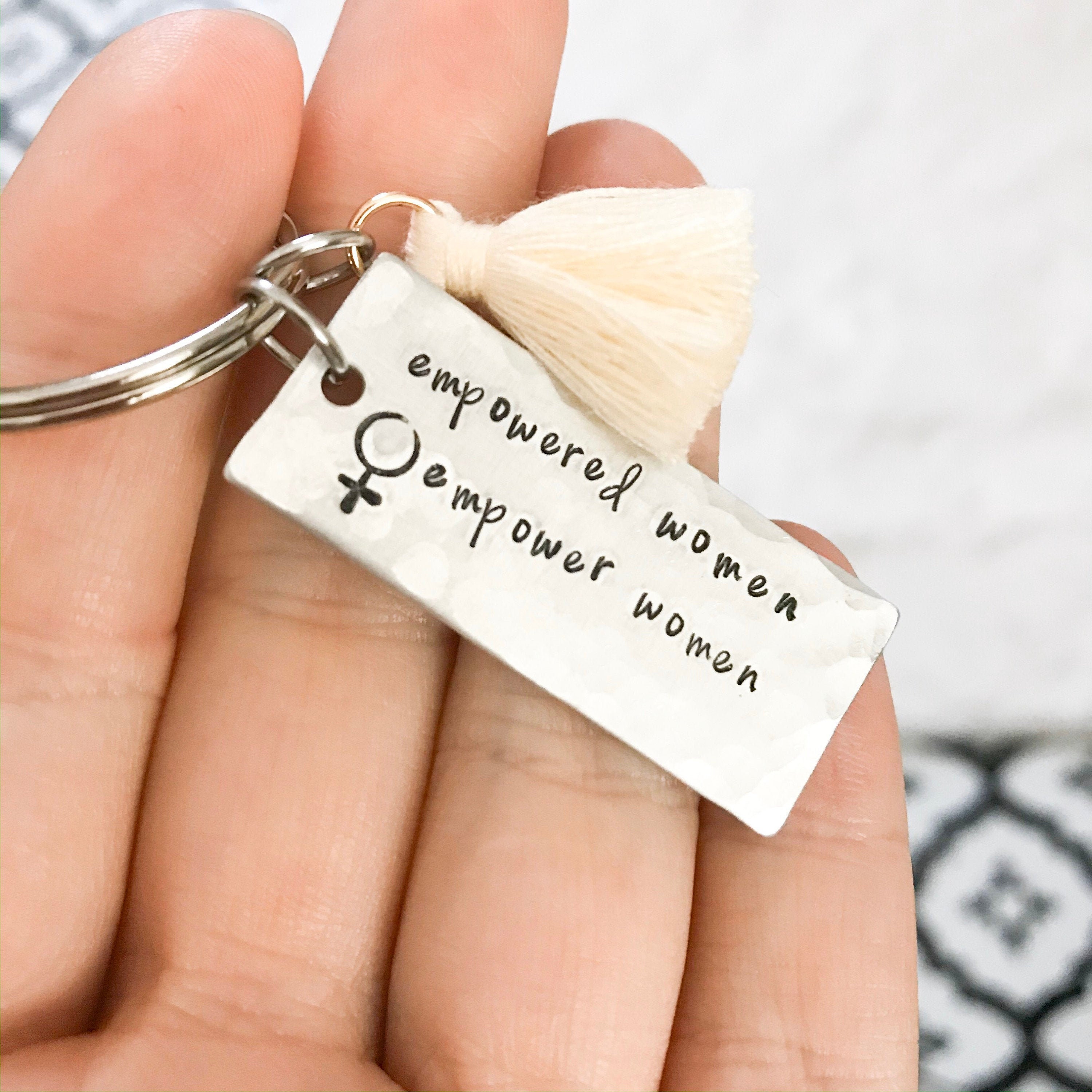 Empowered Women Empower Women Quote Keychain Tassel Key Ring - Etsy