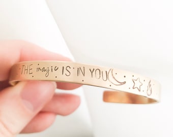 The magic is in you bracelet | personalized bangle bracelet | cuff bracelet | Personalized cuff bracelet | hand stamped cuff bracelet