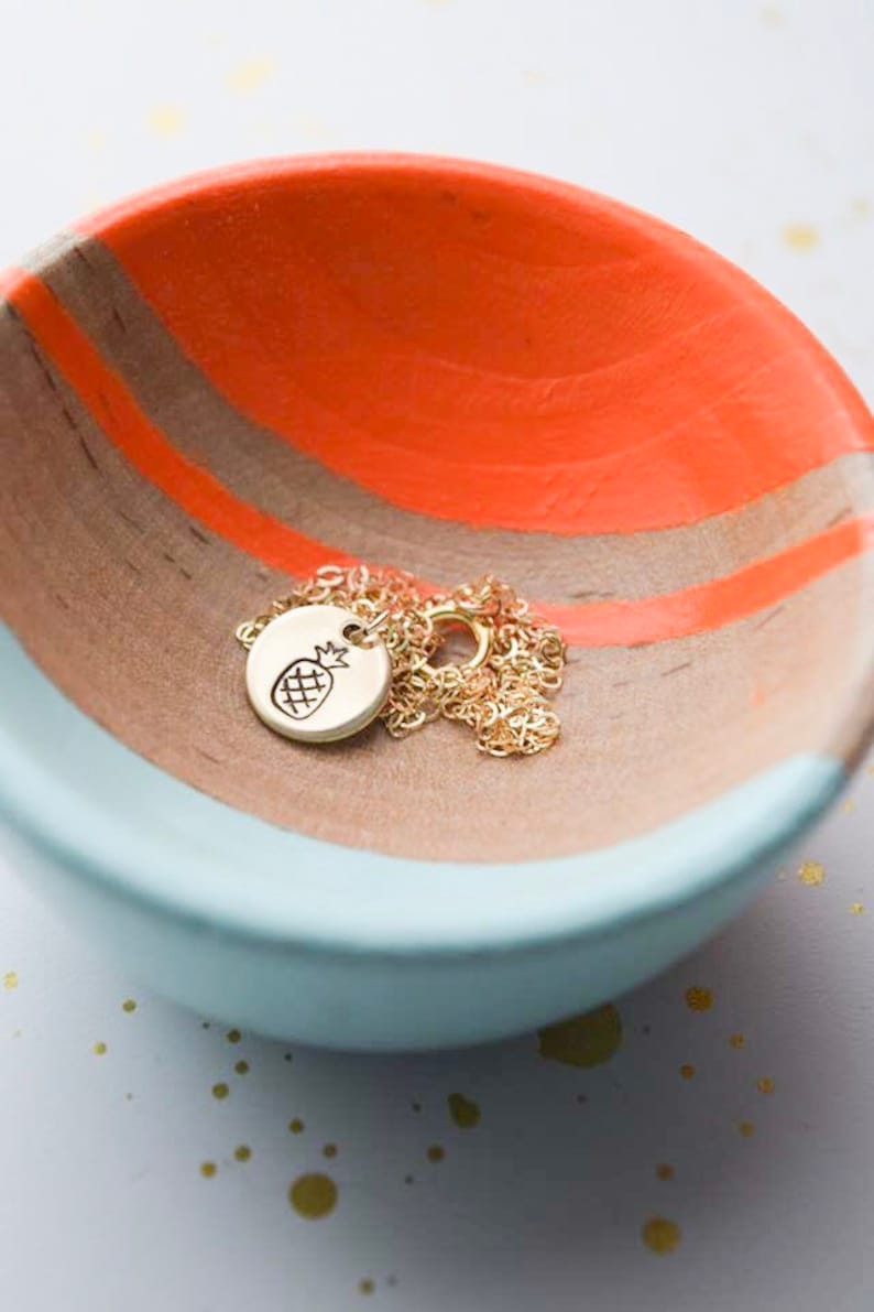 custom necklace Pineapple necklace gift for her gift under 30 custom jewelry hand stamped food necklace