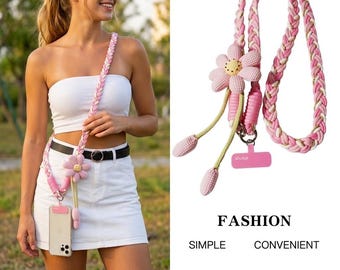 Crossbody Phone Strap，Phone Lanyard Crossbody，Hands-Free Phone Strap，Anti-Lost Phone Strap，Crochet Phone Strap，Y2K Lanyard，Travel  Strap