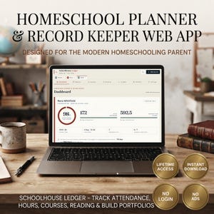 Homeschool Planner & Record Keeper | Hours and Grade Tracker | Lesson Planner for Multiple Kids | Weekly Schedule and Progress Tracking app