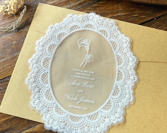 Custom Handmade Wedding Party Invitations with Envelopes, Elegant Wedding Invites, Vintage Wedding Stationery Item