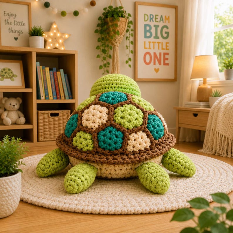 Pippa Patchwork Sköldpadda Virkmönster, Hexagon Shell Amigurumi (PDF-nedladdning) bild 5