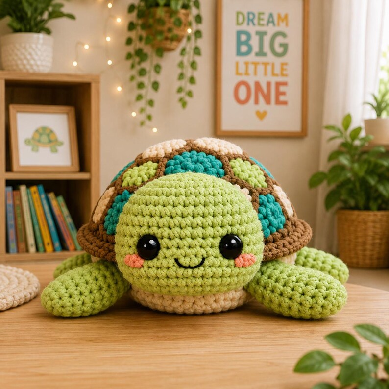 Pippa Patchwork Sköldpadda Virkmönster, Hexagon Shell Amigurumi (PDF-nedladdning) bild 4