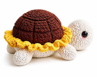 Nybörjarvirkmönster för sköldpadda, Amigurumi-djurplyschleksak (PDF)