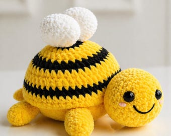 Nybörjarvirkmönster för sköldpadda och bi, Amigurumi plyschleksak PDF