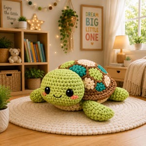 Pippa Patchwork Sköldpadda Virkmönster, Hexagon Shell Amigurumi (PDF-nedladdning) bild 3