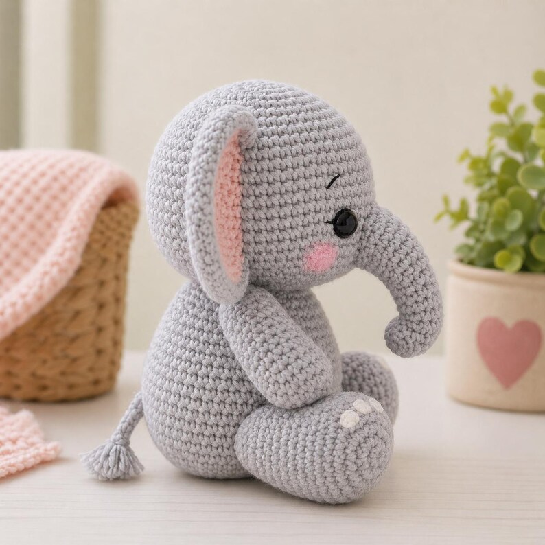 NO SEW Elephant Amigurumi Crochet Pattern (PDF), Easy Intermediate ...