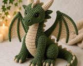 Amigurumi Dragon Crochet Pattern, Fantasy Plush Toy Tutorial (PDF Download)