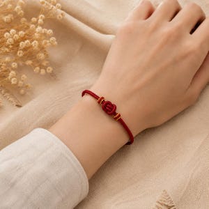 Handwoven Red String Bracelet, Lucky Knot, Adjustable Protection Charm, Minimalist Cord Jewelry