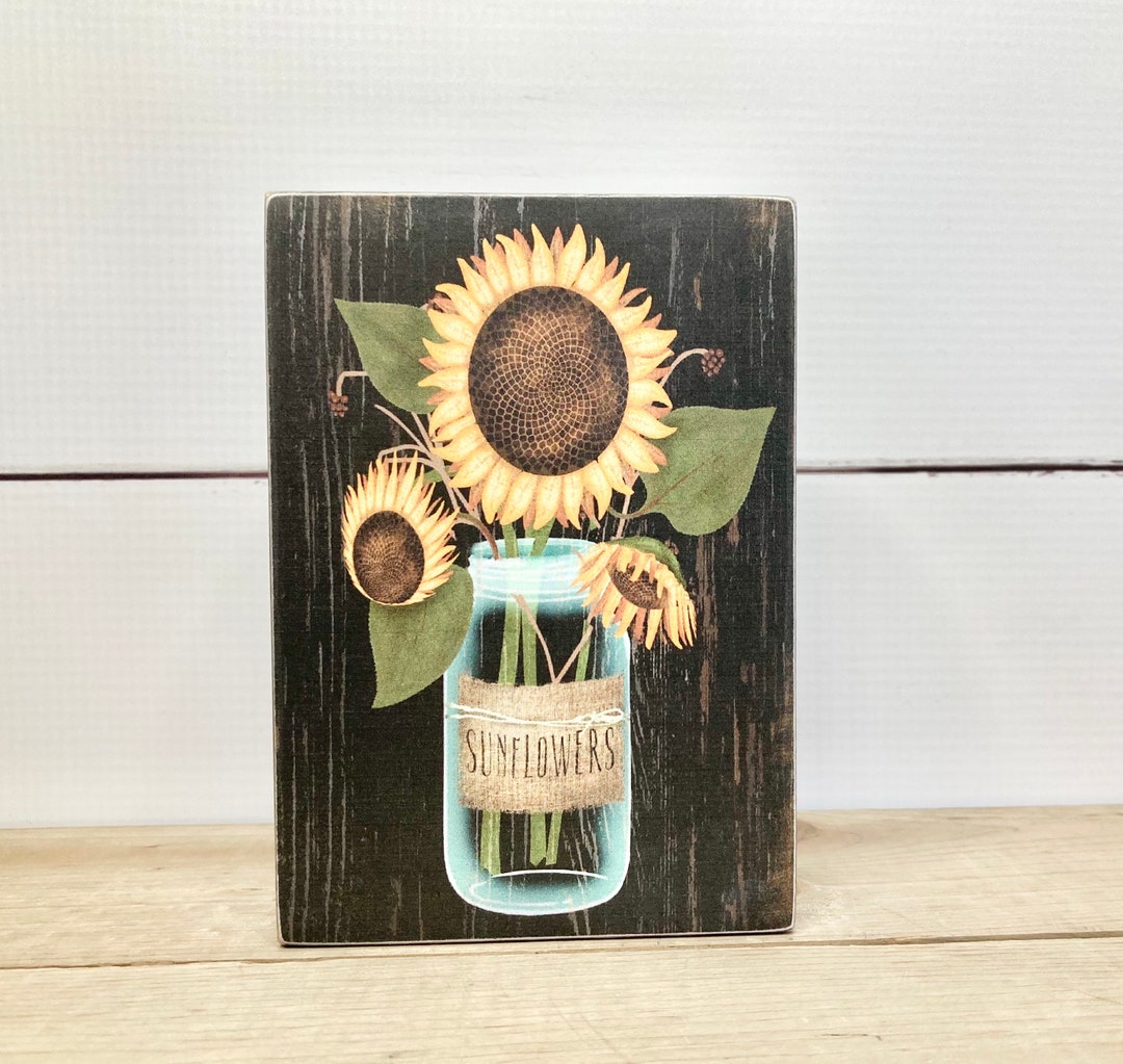 Sunflower Sign Tiered Tray Fall Primitive Shelf Sitter - Etsy