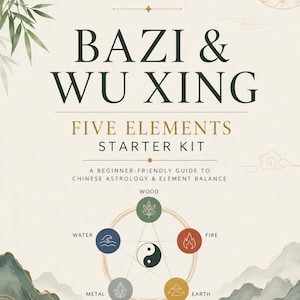 BaZi Wu Xing Gids voor de Vijf Elementen, Chinees Astrologie Werkboek PDF, Spiekbrief Elementenbalans