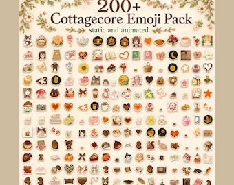 200+ Cottagecore Animated and Static Emojis Mega Pack