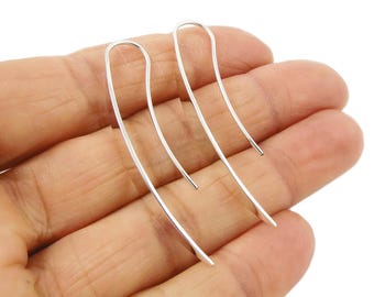 Pendientes colgantes de plata de ley, gancho minimalista, joyería moderna.