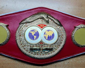 IBF World Championship Boxing Belt Replica Adult Size 3D Metal Collectible