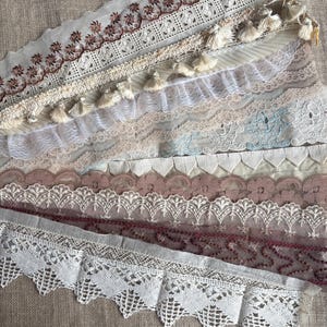 Vintage Lace and Trim Lot 18 Pieces Unique from Estate Sales