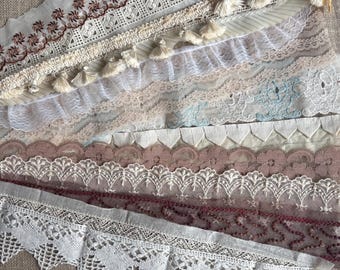 Vintage Lace and Trim Lot 18 Pieces Unique from Estate Sales