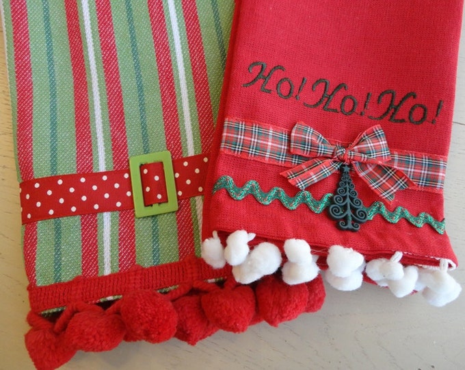 Two Decorative Christmas Dish Towels Etsy