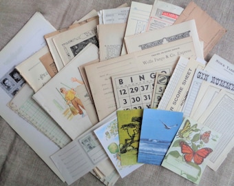 Paper Ephemera Vintage and Antique Over 80 Pieces Junk Journal Inspiration Kit
