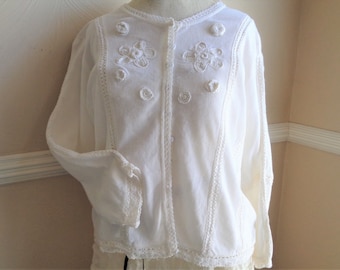 Sweater Bandolino Vintage 1990s Cream Size 16