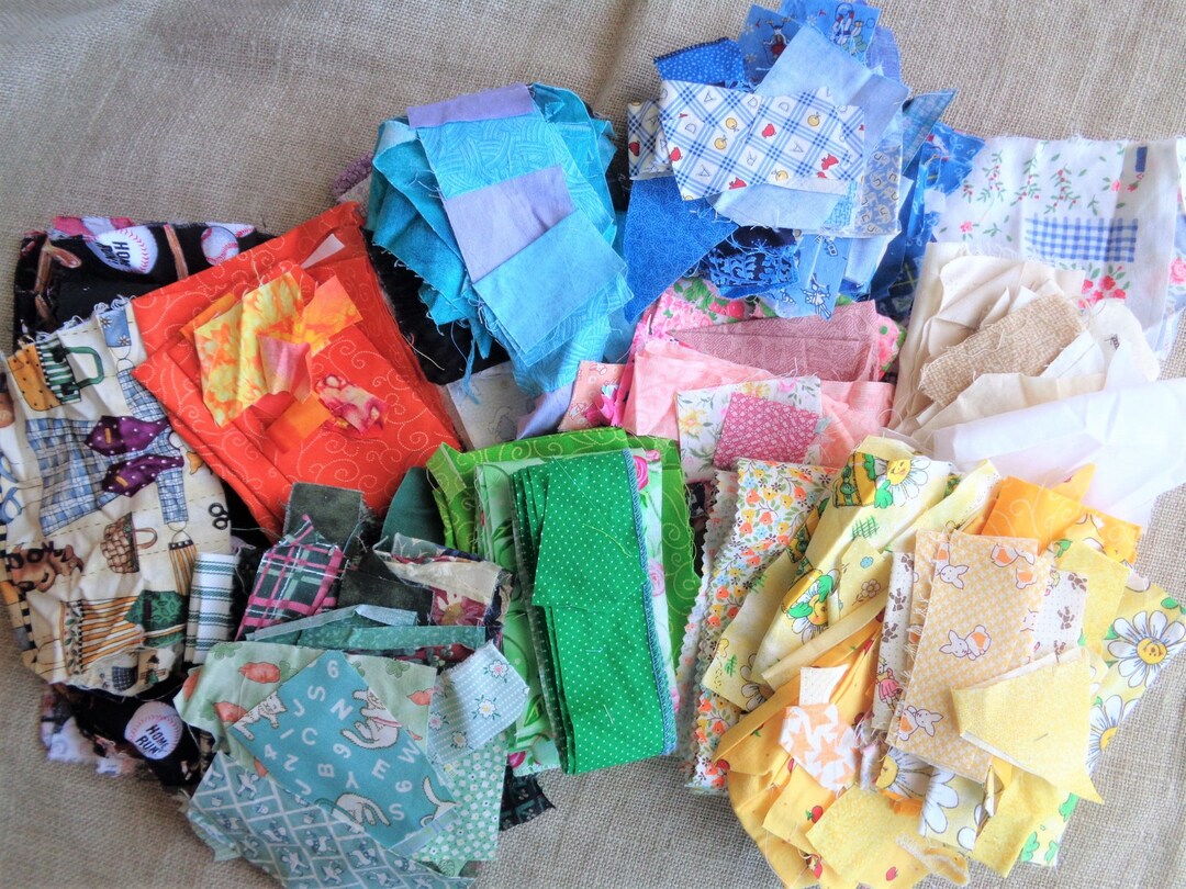 Vintage Fabric Grab Bag Slow Stitch Scraps Etsy