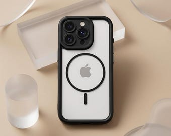 Funda de lujo mate transparente para iPhone, compatible con MagSafe, a prueba de golpes.