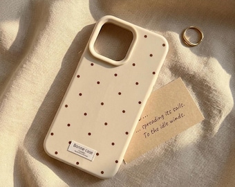 Funda minimalista de lunares para teléfono, funda suave a prueba de golpes, para iPhone 16, 15, 14 y 13.