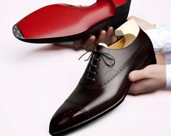 Christian Louboutin Red Sole Men's Black Oxfords Square Toe Lace-Up Wedding Shoes for Stylish Men