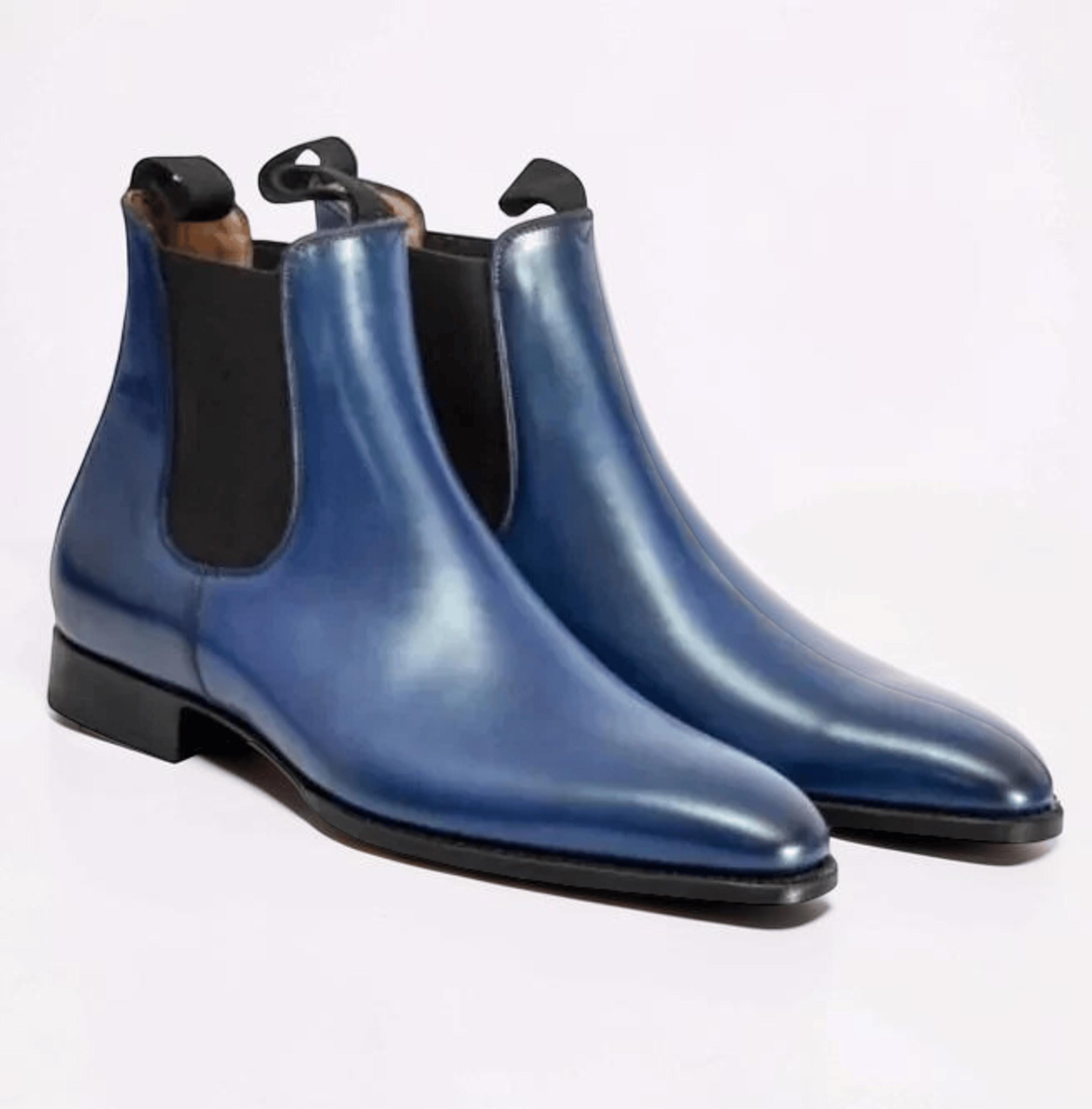 Mens Dress Boots Blue - Etsy