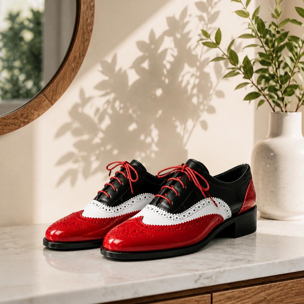 red black and white dress shoes Spectator these designer brogues for dark-tropics-1382 See Margot Robbie Transform My Actual Bust is:42