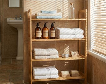 Zapatero de bambú de 4 niveles, organizador de entrada de madera natural, estante de almacenamiento independiente