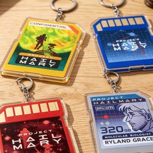 Llavero con tarjeta de memoria del Proyecto Ave María, dije de tarjeta SD de acrílico, regalo de película de ciencia ficción de Ryan Gosling, colgante de mochila de almacenamiento de datos