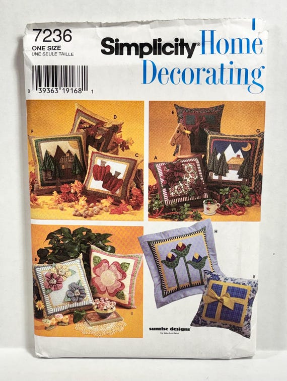 Simplicity decorative pillows pattern 7236