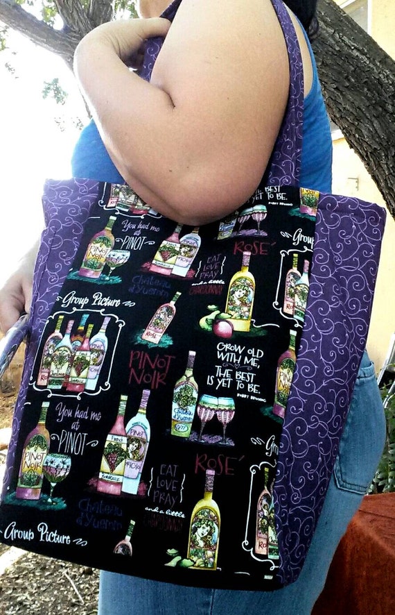 Tote shopping market bag for Wine Lovers