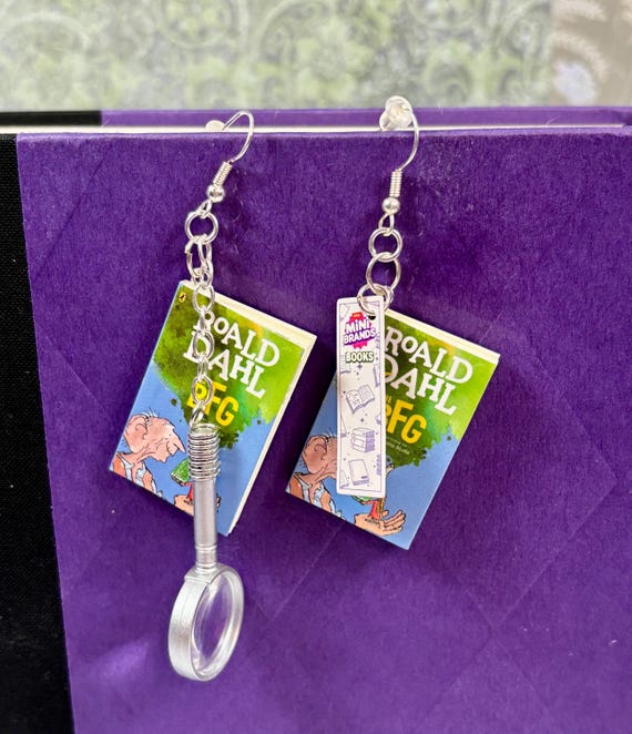 Mini book earrings- BFG