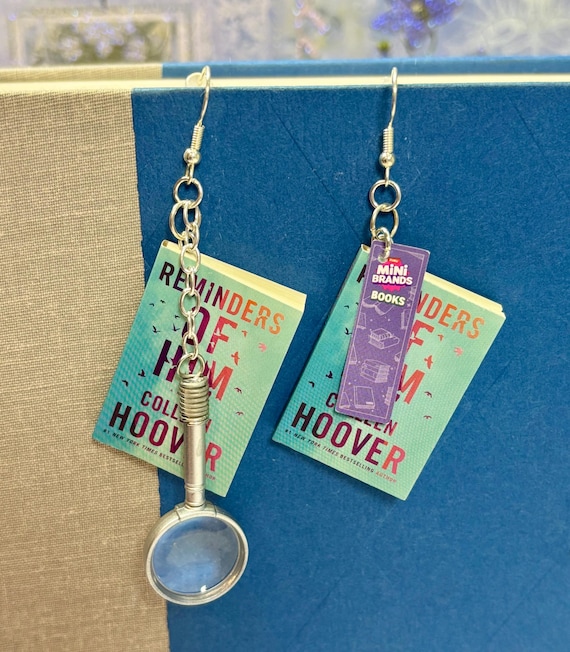 Mini book earrings-Reminders of Him