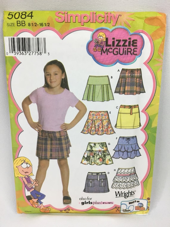 Pattern Girls skirts Disney Lizzie McGuire Simplicity 5084