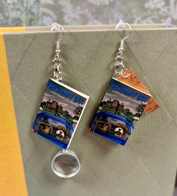 Mini book earrings- Howliday Inn