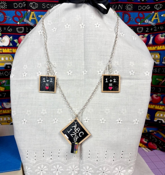 Mini Chalkboards | teacher gift | earring and necklace set | Classroom nostalgia