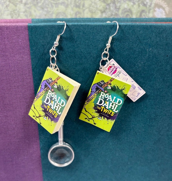 Mini book earrings- Twits