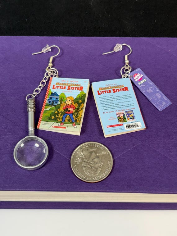 Mini book earrings- BSC- L Sister