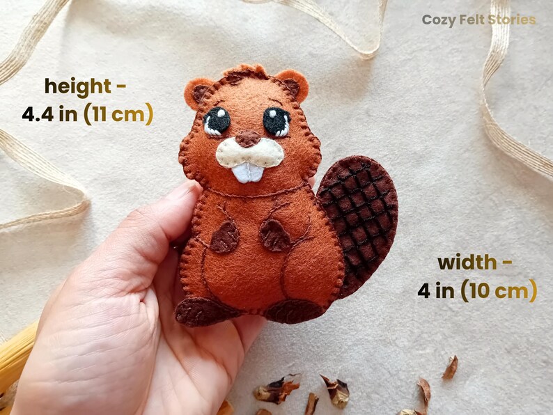 Woodland Beaver Felt Pattern, Beginner River Animal Tutorial, Easy ...