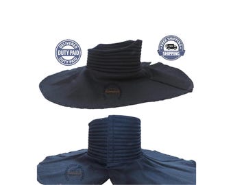 Descriptive Option: Star Wars Style Quilted Neck Seal - Black Fabric Cosplay Neck Guard