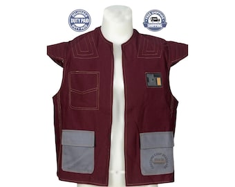 Star Wars Inspired Replica Vest – Maroon Cotton Costume Jacket
