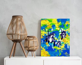 Original Abstract Acrylic Painting on Canvas — “Spring Emotions-2” (2023) by Danylo Nozdrya