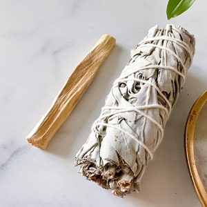 Smudge Duo - Smudge Kit with White Sage Bundle and Palo Santo Stick / Smudge Set / Home Cleansing Kit / Smudging Ritual / Smudge Stick