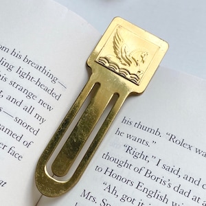 Square Pegasus Bookmark Vintage Square Metal Pegasus Bookmark/Book Mark image 1