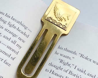 Square Pegasus Bookmark - Vintage Square Metal Pegasus Bookmark/Book Mark