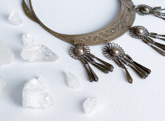 Pisces Necklace -  Vintage Hmong Etched Silver Tw… - image 2