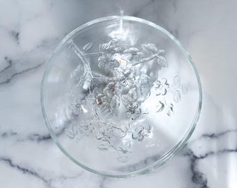 Dogwood Flower Vintage Glass Catchall Bowl | Glass Purse Bowl | Unique Purse Bowl | Entryway Catchall Bowl | Boho Luxe Home Decor | Entryway